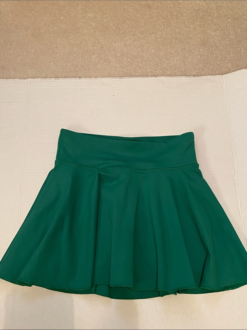 Women's Green Flared Skirt w/ attached shorts